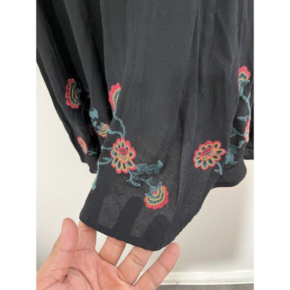 Y2K Fairygoth Romantic Babydoll Dress XS Floral Embroidery Whimsigoth Cottage - Picture 8 of 16